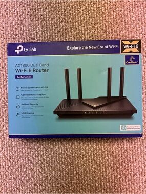TP-Link AX1800 Dual Band Wi‑Fi 6 Router – Teal/White Branding